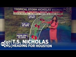 Tropical Storm Nicholas strengthens overnight. Heads for Houston