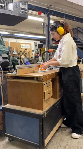 Frame making process: Routing to get the designs on the edges #woodwork #artfyp #frame #wood | Alisha Mahajan's Artwork | Facebook