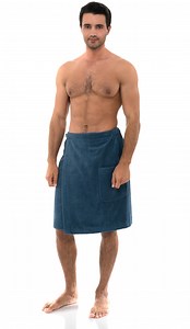 Watch TowelSelections Men's Wrap, Shower & Bath Terry Towel with Snaps on Amazon Live