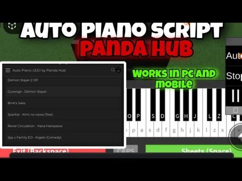 Auto Play Piano script | Panda Hub | Updated Tutorial, No linkversite or something.