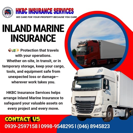 🏗️🚚 Keep Your Assets Covered—Anywhere the Job Takes You Your equipment, tools, and materials travel from site to site, and risks can happen anytime. HKBC Insurance Services helps arrange Inland Marine Insurance so your valuable business property stays protected wherever operations bring you. 🛡️ Protection against theft, loss, and accidental damage 📦 Ideal for construction projects, deliveries, and mobile businesses 📩 Work with confidence—message HKBC Insurance Services today for a FREE quot