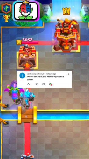 golem + evolution inferno dragon #clashroyale