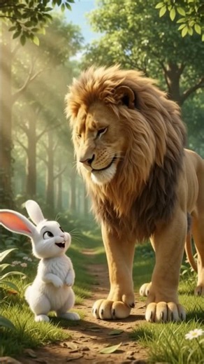 🐰🐯 Tiny Rabbit Saves Wounded Lion's Life 😭❤️ | A Story of True Friendship #shorts #shortvideo #sh...