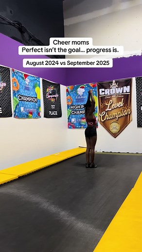 Celebrating Cheerleader Tumbling Progress