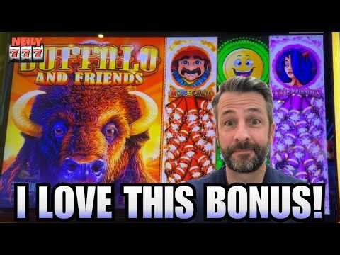 I GOT THE BONUS I WANTED ON BUFFALO and FRIENDS SLOT MACHINE!
