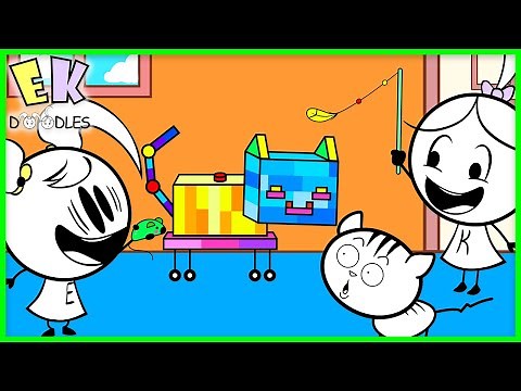 Funny Cats and DIY Robo Cat Vs Real Cat! EK Doodles Fun Cat Videos