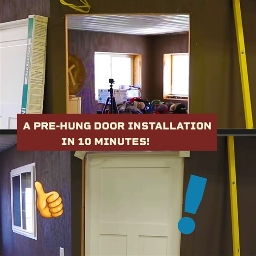 2.9M views · 6.6K reactions | How To Install a Door in UNDER 10 Minutes! ⌚ | RR Buildings | Facebook