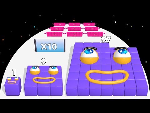 Growing Cubes to Max Level - NUMBER BLOCK 3D RUN (Numberblocks ASMR)