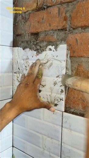 How to install tiles in the corner of a bathroom wall #tilesfitting #bathroomtiles #whitetiles
