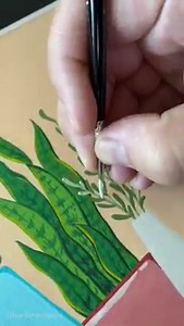 11M views · 202K reactions |  What a fun and relaxing painting. Recently, I was going through some creative block, so I looked at a lot of my old sketches and paintings to see if I could find inspiration. I remember I use to paint a lot of these flat potted plants and wanted to create something new from the style. Thank you for the support and watching! Materials: Holbein Artists Gouache 140 lb. Hot-pressed watercolor paper Winsor and Newton Series 7 Brushes | Boelter Design Co | Facebook