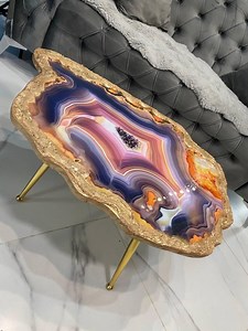 Big Geode Coffee Table With the Gold Legs - Etsy