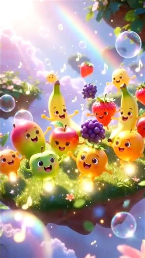 Dancing Fruit Party 🍓🍌 Soft Nursery Rhyme fun🤩 with RISAKIDSCHANNEL 🥰
