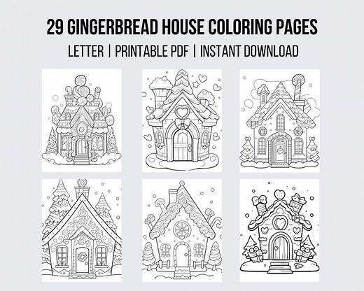 29 Gingerbread House Coloring Pages Instant Download Winter Wonderland Coloring Page Cozy Christmas Coloring Pages Holiday Coloring Activity - Etsy