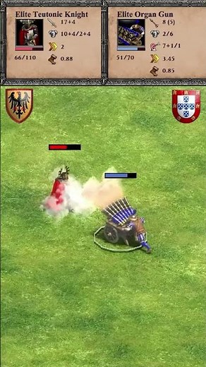Elite Teutonic Knight vs Elite Organ Gun: The "Minimum Range" Disaster! | #aoe2 #aoe2de