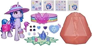 My Little Pony: A New Generation Movie Crystal Adventure Izzy Moonbow - 3-Inch Purple Pony Toy, Surprise Accessories, Friendship Bracelet