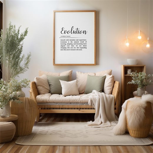 Evolution Definition Poster • Inspirational Printable Wall Art • Motivational Quote Typography Print • Growth Mindset Decor - Etsy