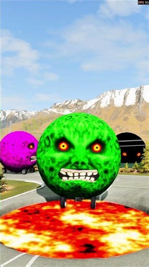 Big & Small Moon Monster Cars vs lava - BeamNG.Drive