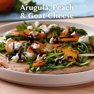 Arugula, Peach, And Goat Cheese Flatbread Recipe by Tasty