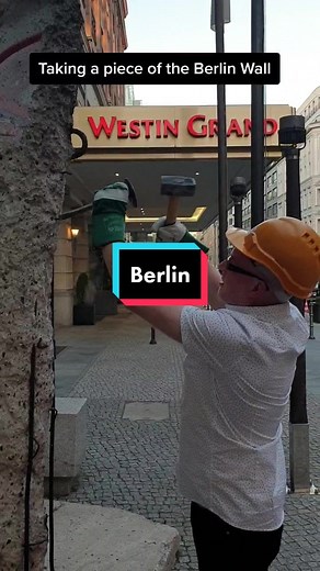 Taking a Piece of the Berlin Wall at Westin Grand Berlin