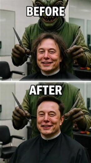 The Most Satisfying Haircut for Elon Musk#ElonMusk #Alien #Funny #Memes #Shorts #Satisfying #Barber