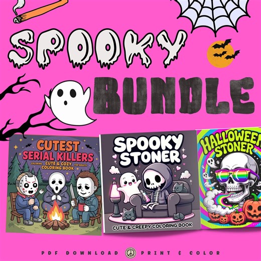 420 Spooky Stoner and Serial Killer Coloring Book Bundle | 200 Pages | PDF Printable - Etsy Canada