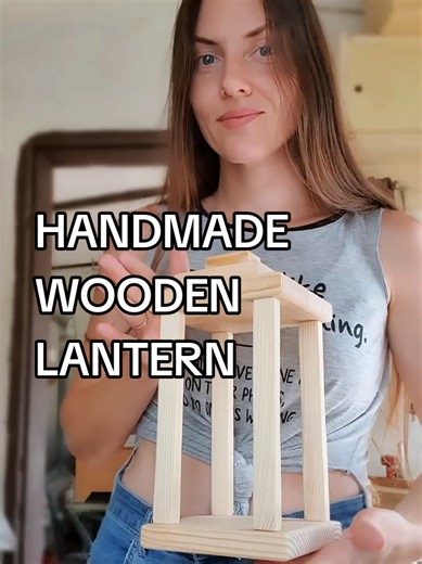 A wooden lantern made by hand. Rustic style, real wood, real process. I love showing how simple things are born from wood #woodworking #woodlantern #rusticdecor