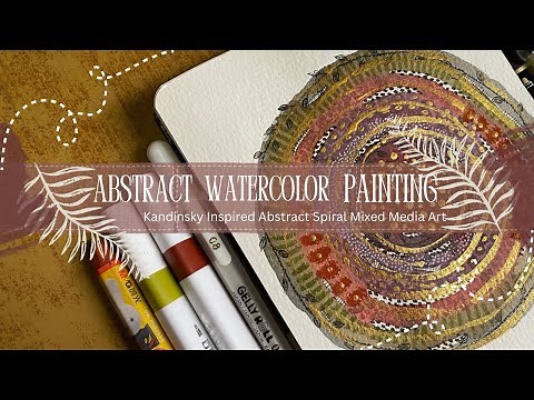 Kandinsky Inspired Mixed Media Abstract Art | Relaxing Watercolor Circle Painting Tutorial