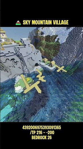 🏔️ SKY MOUNTAIN VILLAGE Seed | Insane Minecraft Bedrock 26 Cliff Village #minecraft