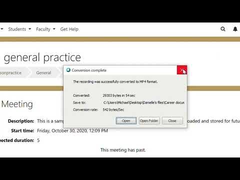Convert WebEx Recording into Video Files - Faculty Tutorial - Oakland University Moodle