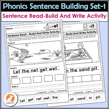Sentence Scramble Cut and Paste Activity Jolly Phonics Aligned SET - 1