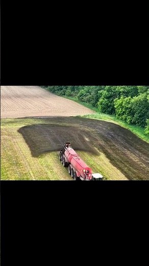 Aerial View of Tractor Spreading Organic Fertilizer | Modern Sustainable Farming in Action