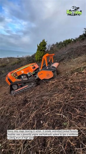 Extreme Slope Clearing! Remote Controlled Forestry Mulcher on Steep Hills