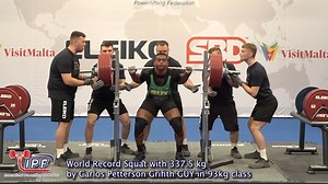 42K views · 704 reactions | World Record Squat with 337.5 kg by Carlos Petterson Grifith GUY in 93kg class | International Powerlifting Federation - IPF | Facebook