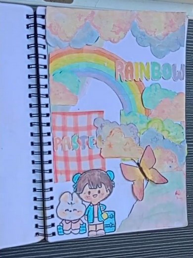 🌈✨ Rainbow pastel journal ideas | Aesthetic DIY notebook inspiration 💖📔#journalling