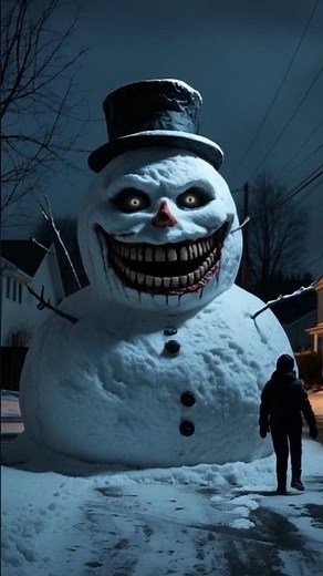 Scariest snowman ever #horror #snowman #scariestvideo #creepypasta