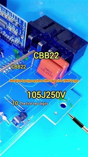capacitor code decoding, CBB22 105J250V #capacitorcode