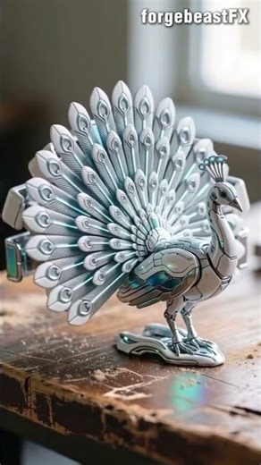 Mechanical Cube Transforms Into Futuristic Peacock 🦚⚙️