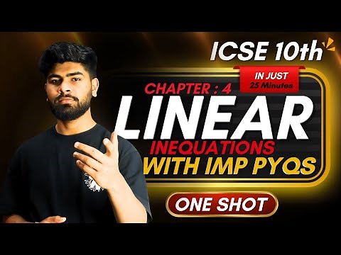 Linear Inequations in 1 Shot || Important Questions (Competency Based) || ICSE Class 10th
