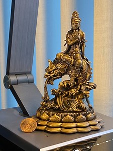 Statue of Goddess of Mercy Kannon (a.k.a. Bodhisattva of Compassion, Avalokiteshvara, Guanyin, Kwan Yin), Riding Dragon Fish (shachihoko) - Etsy