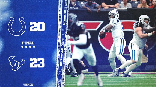 Colts slip back to .500, drop season series to Texans with Week 8 loss