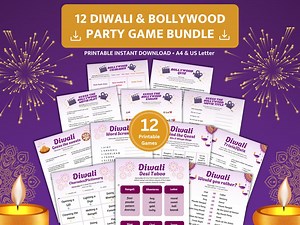 12 Diwali & Bollywood Party Games Bundle, Printable Diwali Games for Adults, Families, Diwali Trivia, Bollywood Charades, Instant Download - Etsy Canada