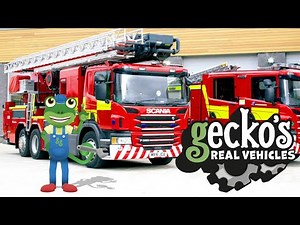 Gecko and the Fire Truck - Gecko's Real Vehicles | Educational Videos for Kids