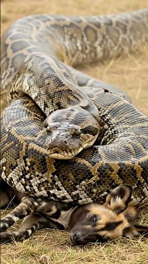 AFRICAN WILD DOG vs PYTHON — High-Tension Savannah Standoff #africa