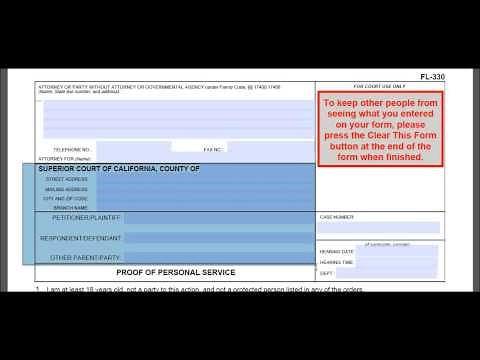 California Family Law - Proof of Personal Service (FL-330) - The Law Offices of Andy I. Chen