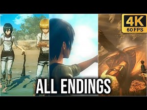 Attack On Titan 2 - All Endings (Sad, True, Eren, Levi Ending) 4K60fps