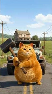 Cat Family Car Breakdown! The Black Cat Challenge! #funnycats #animation #cat #shorts