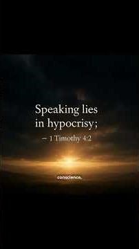 “Speaking lies in hypocrisy;” — 1 Timothy 4:2 #Shorts