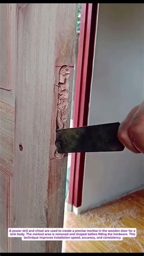 Door Lock Installation Is Next-Level#DoorLock #LockInstallation #Woodworking