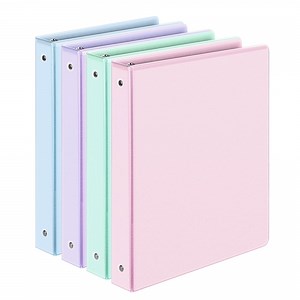 1 inch Binders 3 Ring View Binders Holds 200 Sheets of Letter Size School Paper Organizer with Pockets 4-Pack Assorted Color Notebook Binders