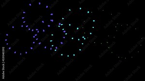 Multicolored 2d fireworks. Drawn animation. Transparent background and alpha channel. Stock Video